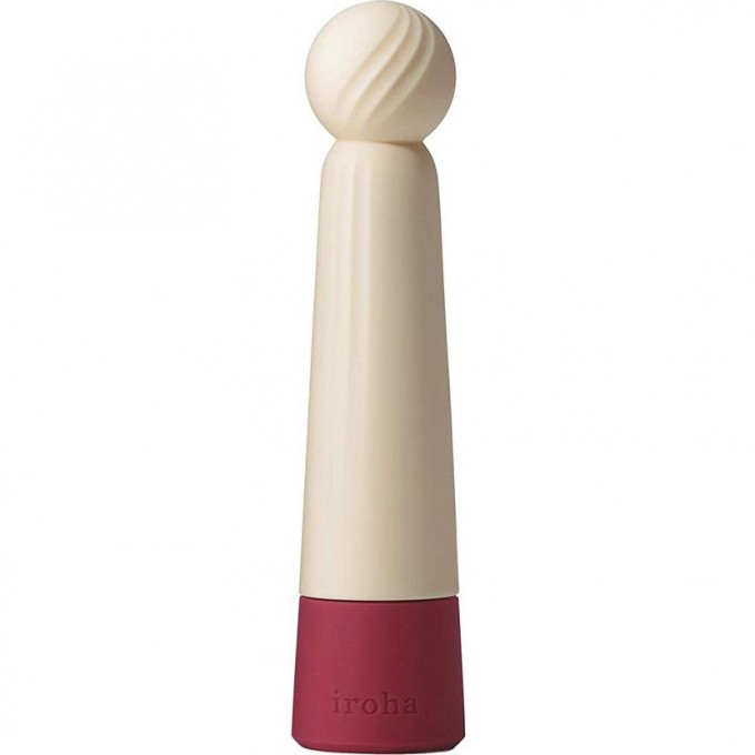 Бежевый вибратор с шаровидной мягкой головкой TENGA IROHA Rin Akane - 14,8 см HMR-01